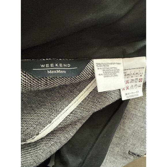 Weekend MaxMara Textured Tweed Ruffled Hem Linen Blend Blazer Size 12 - Picture 8 of 11